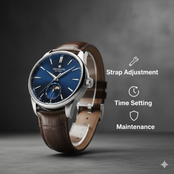 Complete guide for strap adjustment, Time setting maintenance